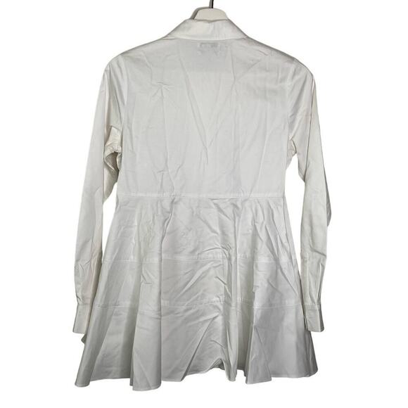 Co Essentials Cotton Peplum Button Down Shirt  White Lagenlook Womens Size XS - Picture 3 of 15